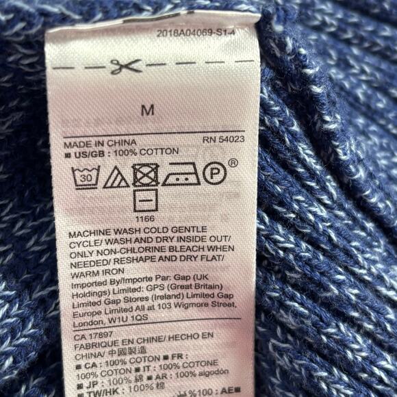 GAP For Good Indigo Blue Sleeveless Knit Cardigan Vest Draped medium - Picture 4 of 4